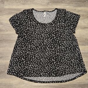 Lularoe Black And White Music Note Print Classic Tee Size 3x